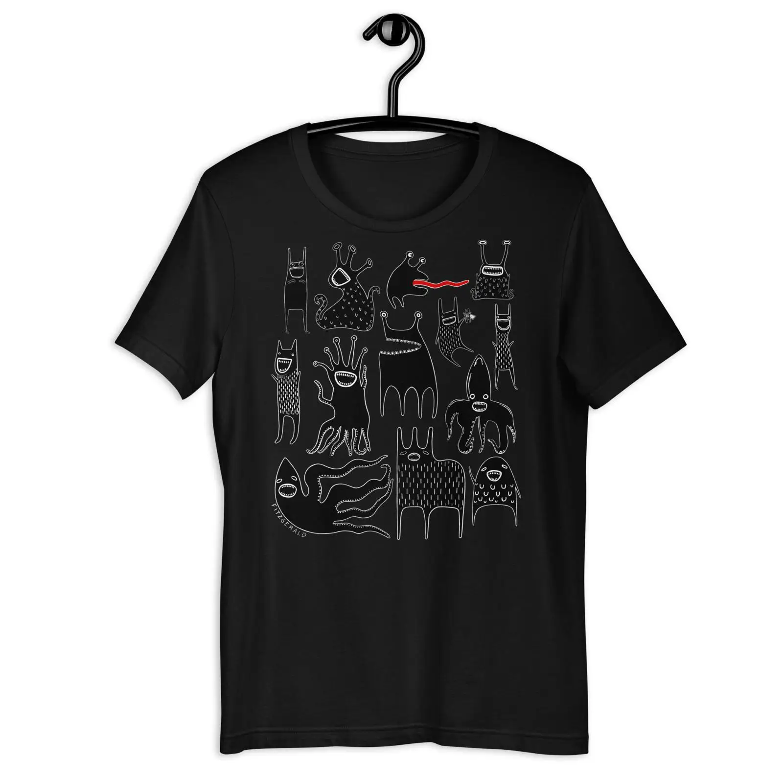 Quirky Vintage Fashion - Kawaii Goth Monster T-Shirt, skurrile, verspielte