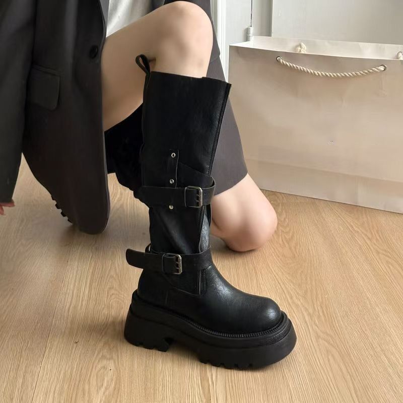 Vintage Fashion Female - 2026 Neue Vintage Damen-Kniehohe Stiefel mit
