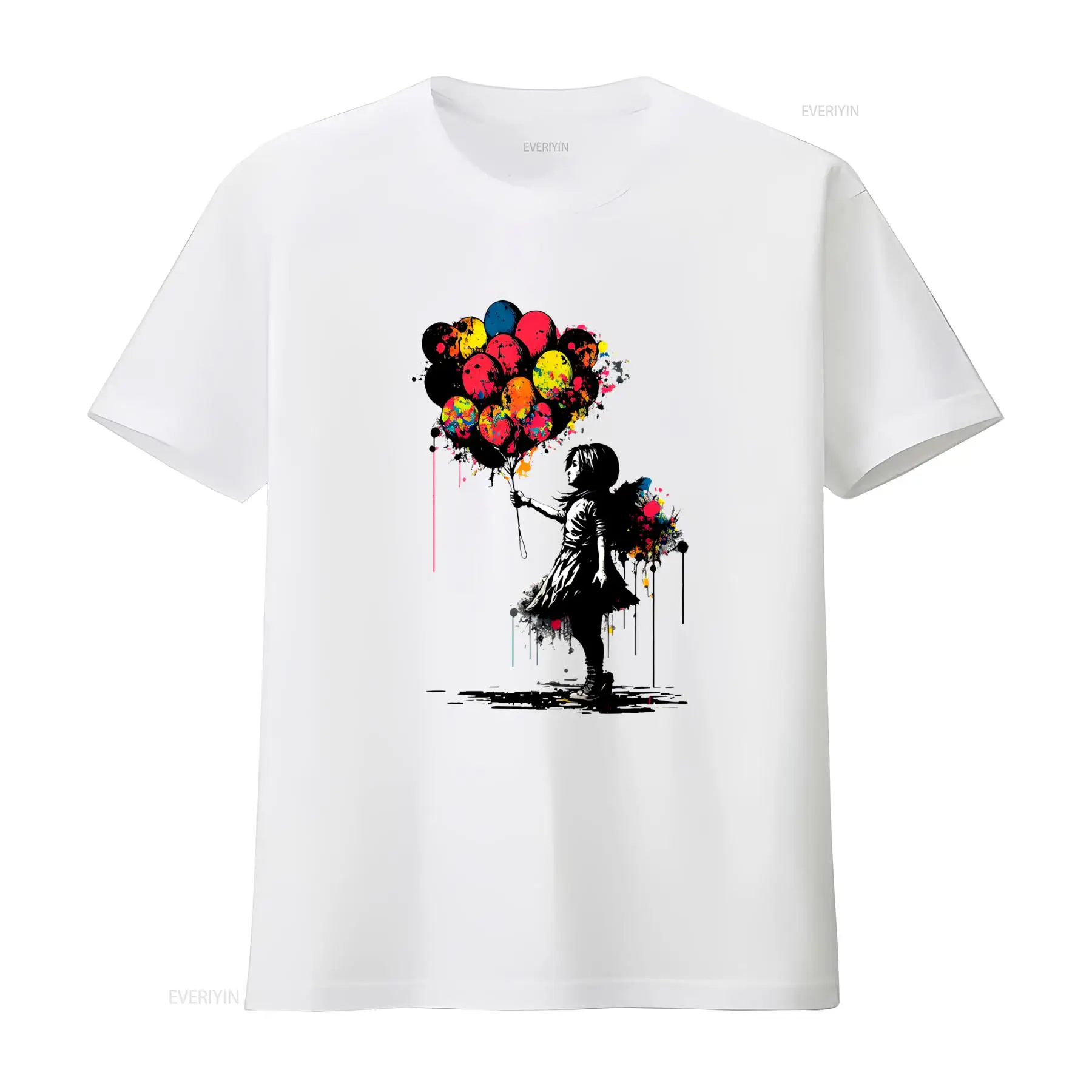 Vintage Fashion Knitwear - Banksy Peace T-Shirt, Ballonmädchen-Kunstdruck, Graffiti, ästhetische
