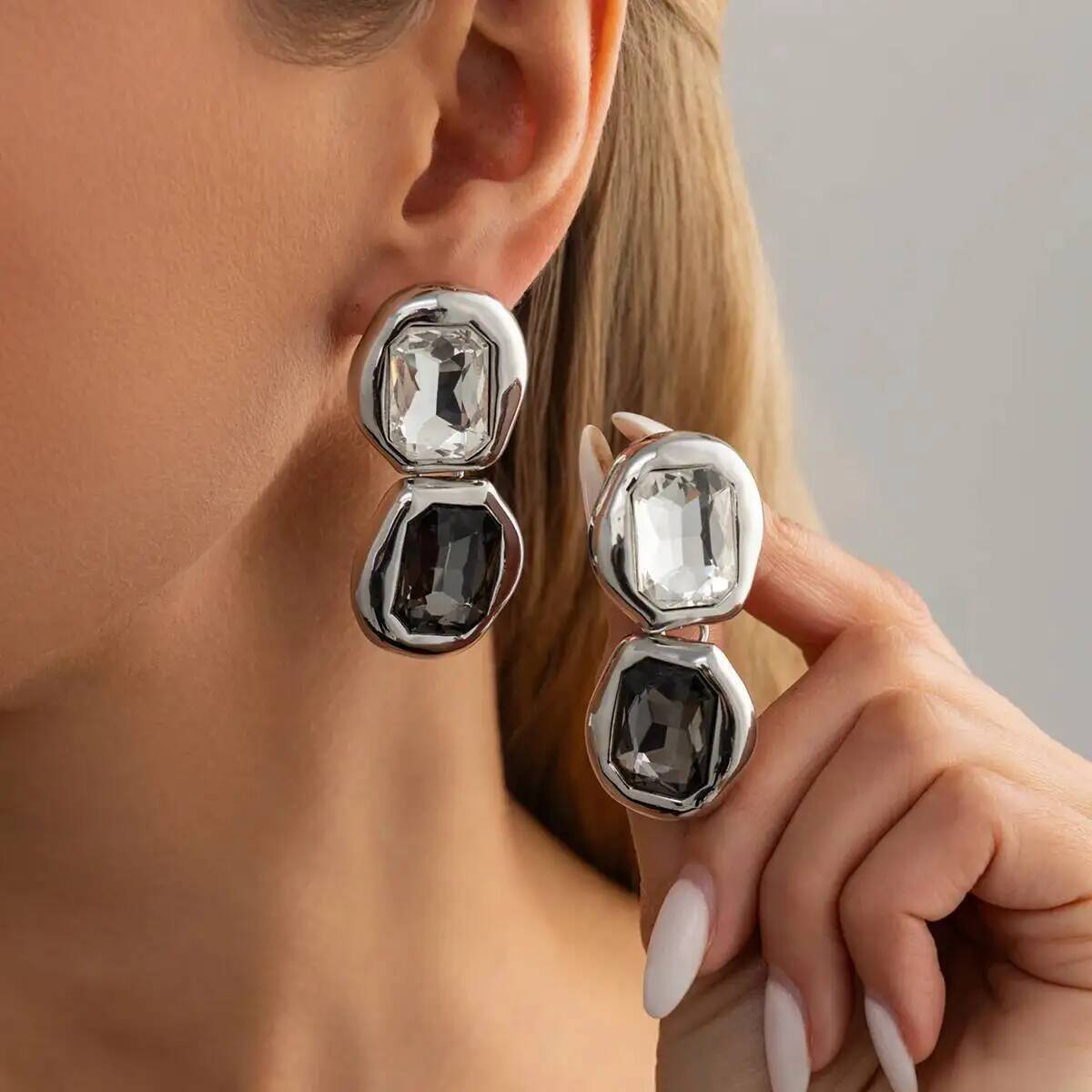 Z Vintage Fashion - IngeSight.Z Einzigartige Luxus-Ohrringe mit Großen Glasrhinestonen