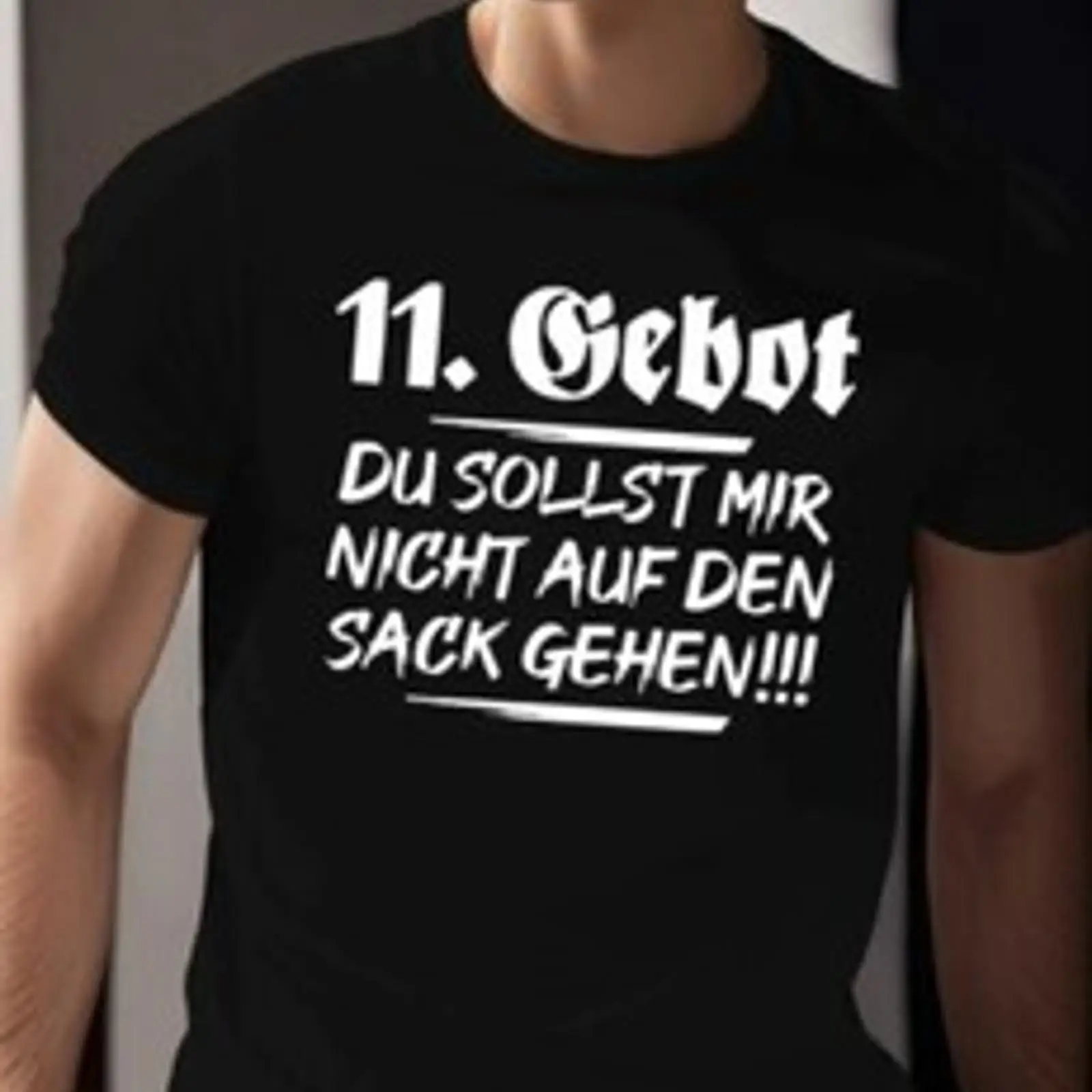 Vintage Fashion Herren - Herren T-Shirt 11 Gebot Du sollst