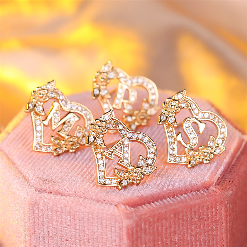 Z Vintage Fashion - Zarte Damen-Ohrstecker mit Herz- und Blumenmotiven,