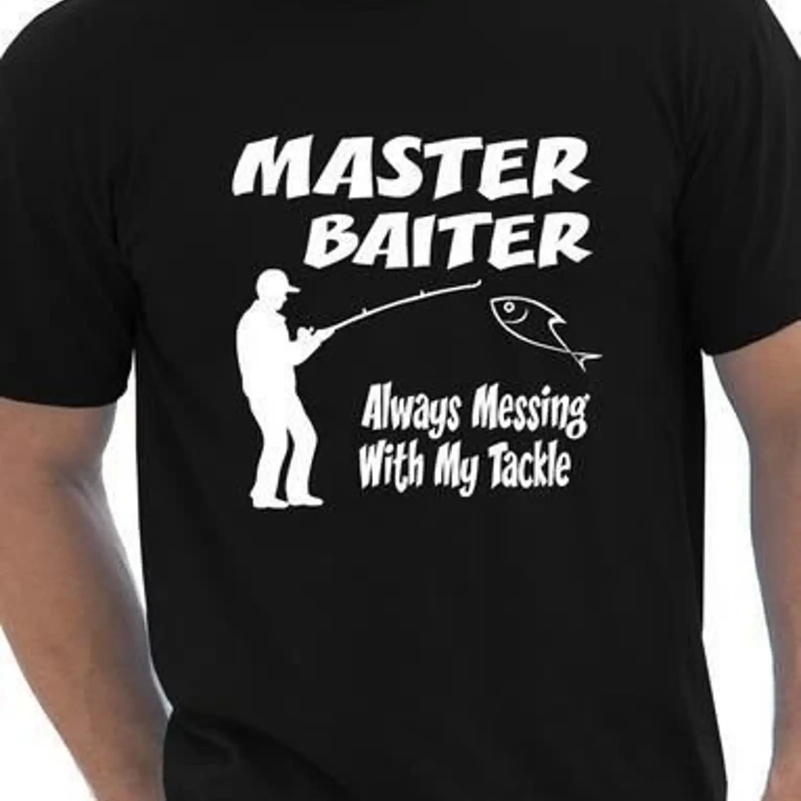 Vintage Fashion Herren - Master Baiter lustiges Angel-T-Shirt, unhöflich, Herrengröße