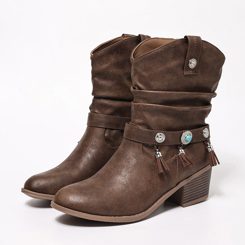 Vintage Fashion Female - Luxuriöse 2026 Vintage Cowboy-Stiefel für Damen