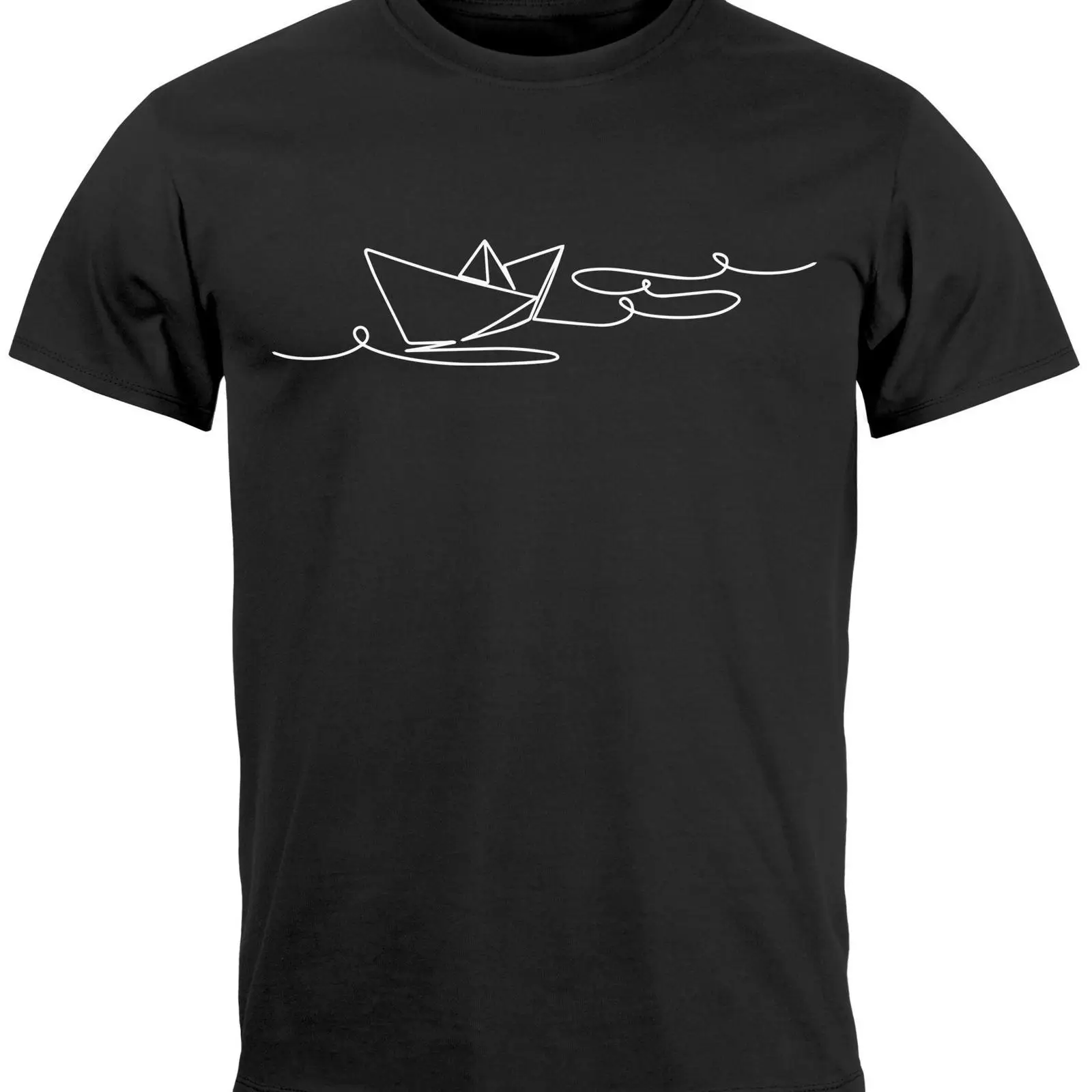Vintage Fashion Herren - Neverless Print T-Shirt Herren Boot Polygon