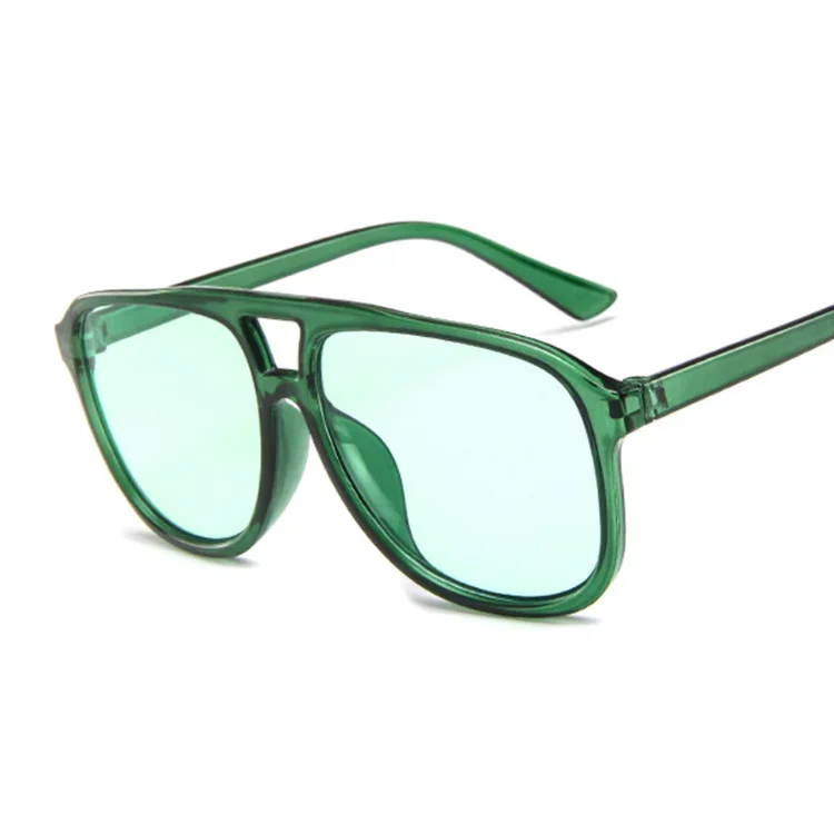 Vintage Fashion Female - Damen Grüne Übergroße Piloten-Sonnenbrille Herren Shades