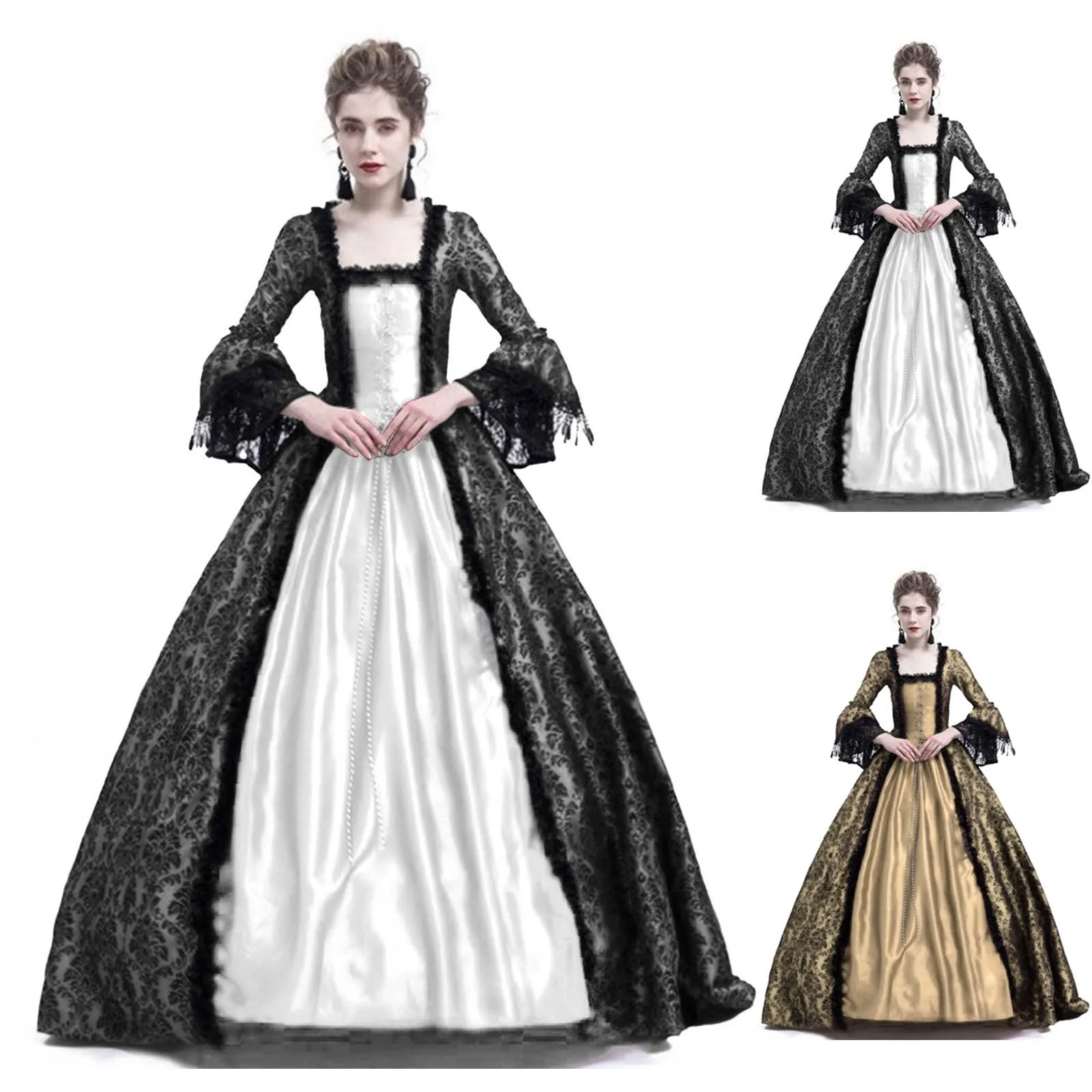 Vintage Fashion Dress - Halloween Cosplay Palast-Kostüm für Damen: Mittelalterliches