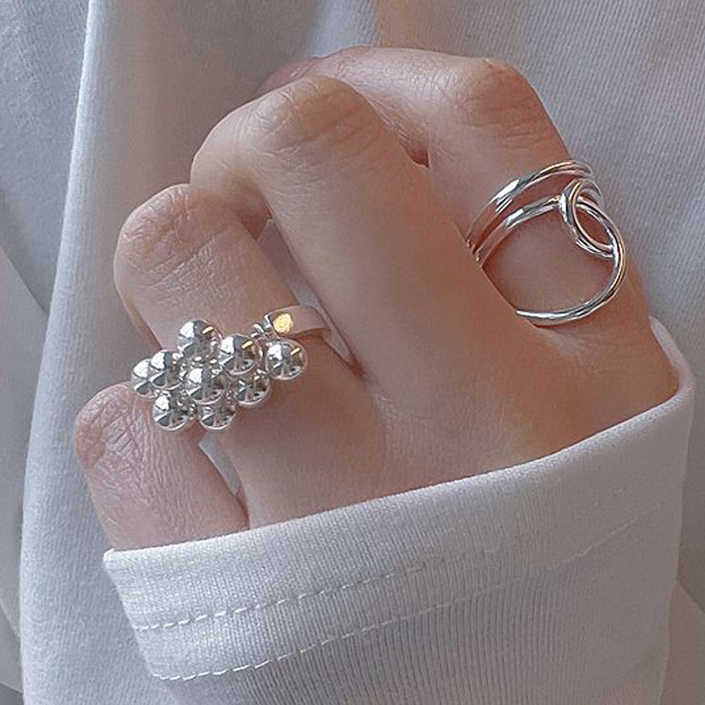 Vintage Fashion Club - BF CLUB Ringe aus 925er-Sterlingsilber, Glocken-Kreuzstein,