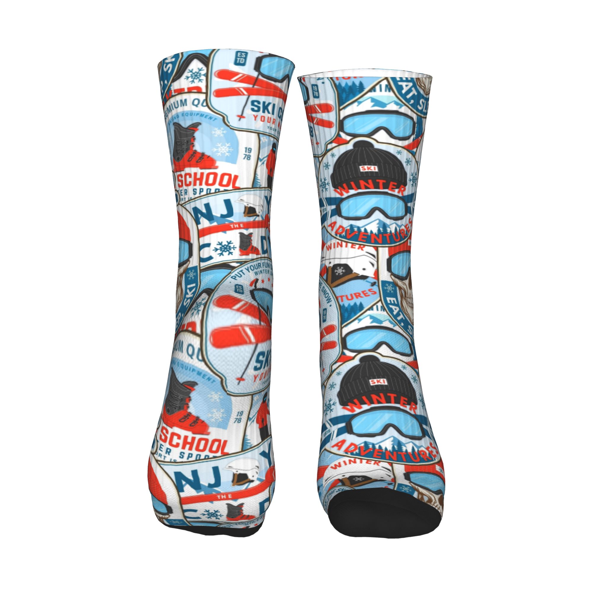 Vintage Red Blue Ski Club Sock – Vintage Fashion Dress Bewertung und Preis