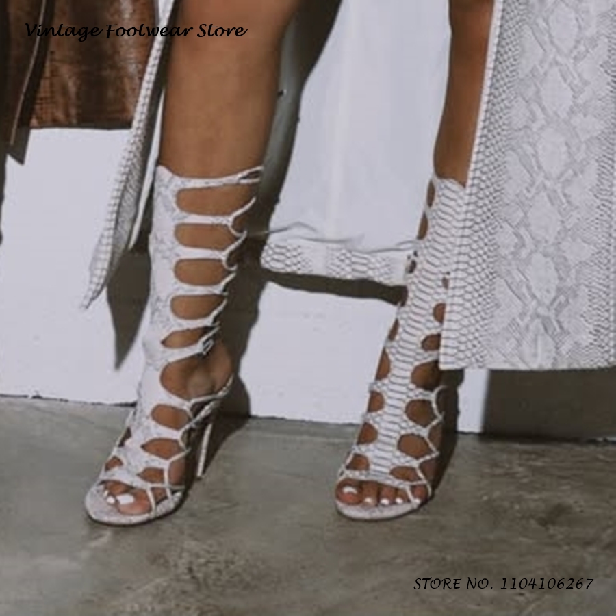 Gladiator-Sandalen mit Python- – Vintage Fashion Dress Bewertung und Preis