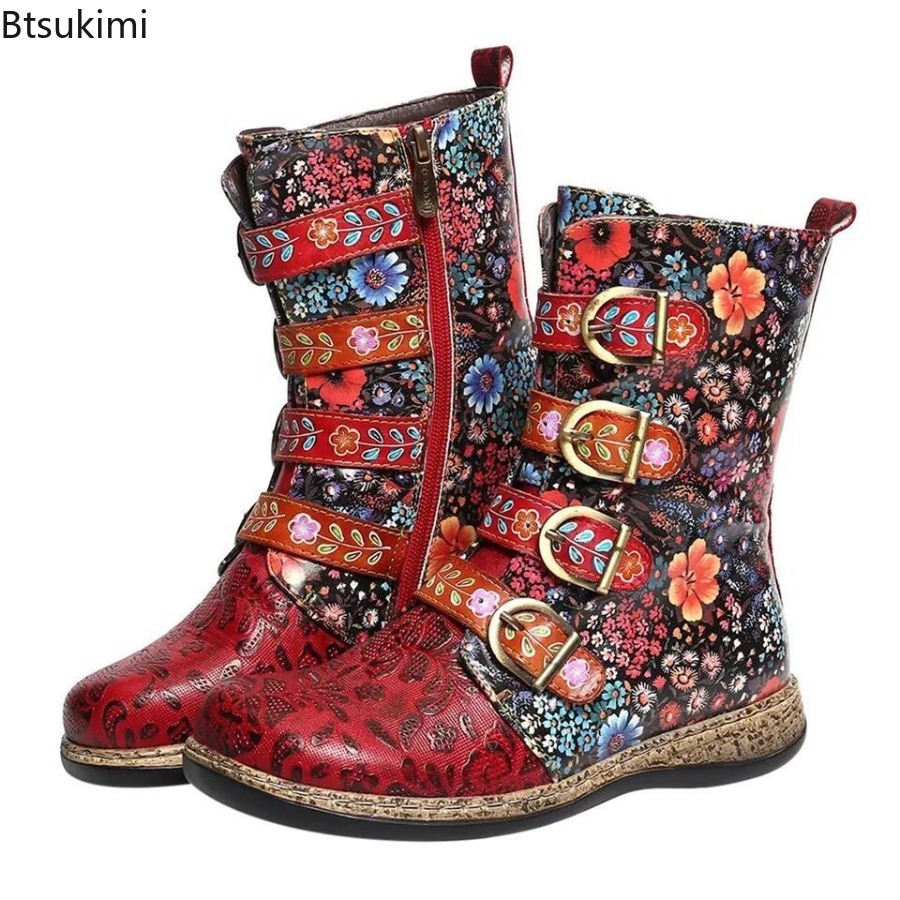 Ethnische Damen-Lederstiefel m – Vintage Fashion Female Bewertung und Preis