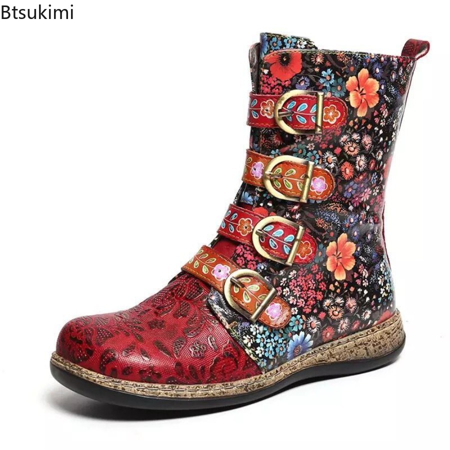 Ethnische Damen-Lederstiefel m – Vintage Fashion Female Bewertung und Preis